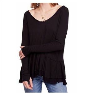 Long sleeve flouncy sweater